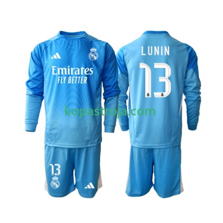 Billiga Fotbollströjor Real Madrid Andriy Lunin 13 Målvakt Barn Hemma tröja 2025/26 Långärmad